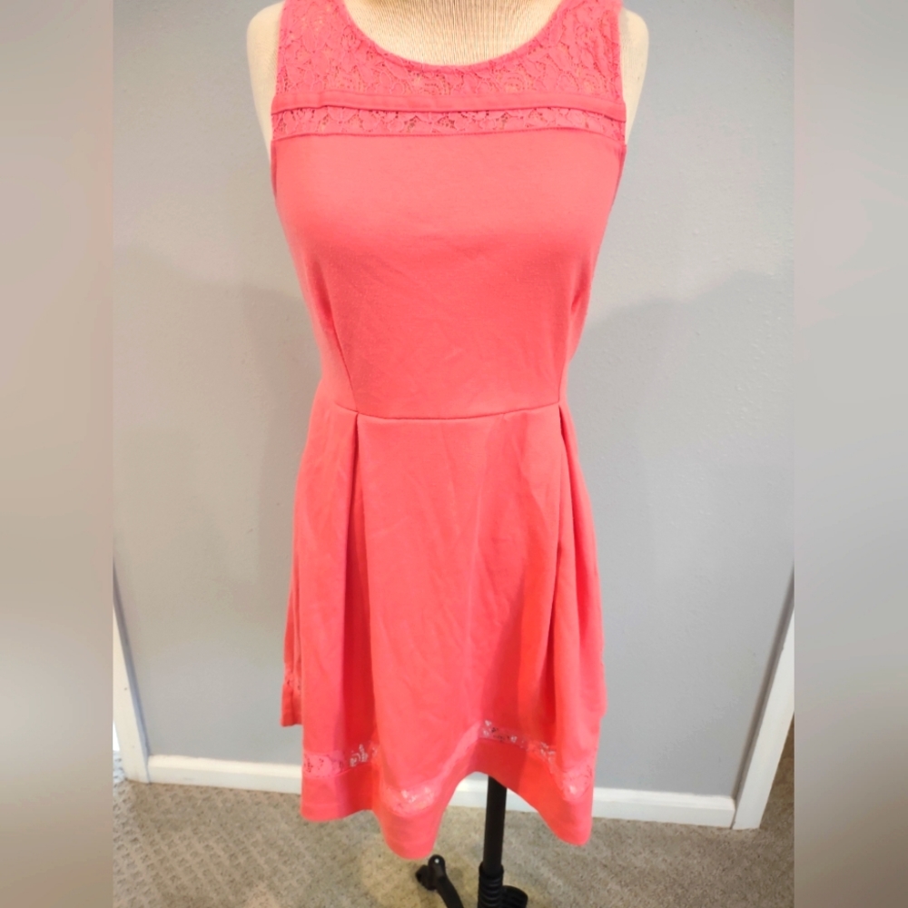 Alter'd state dress L coral with lace trim
